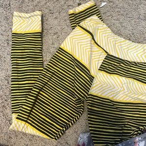 Yellow and black leggings